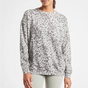 Athleta Studio to Street Print Sweatshirt in Heather Grey Libra, Size M